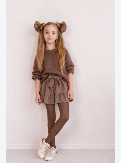 КОЛГОТКИ ДІВЧИНКА Z MIKROFIBRY W ROMBY DIAMORA JUNIOR DR2619
