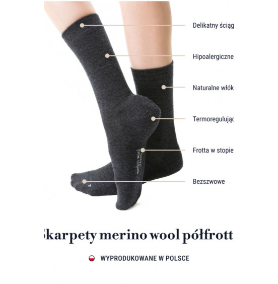 ШКАРПЕТКИ ЖІНОЧІ PÓŁFROTTE MERINO WOOL 130